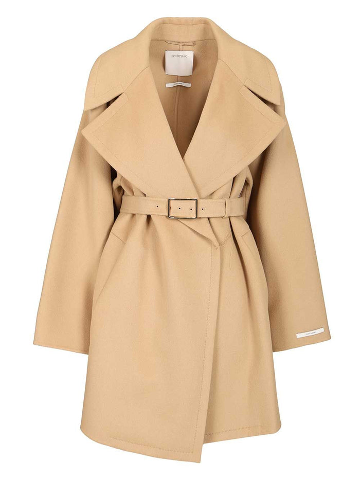 Spxpagine coat Beige Lana Vergine Ovis Aries