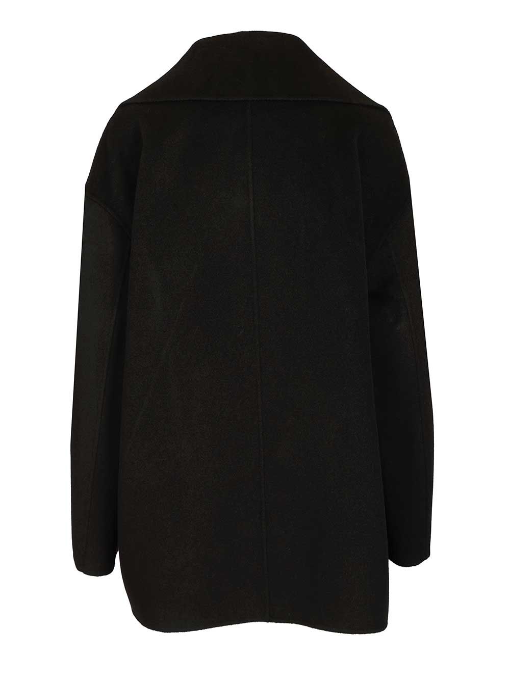 Double-Breasted Wool And Cashmere Jacket Black Coat