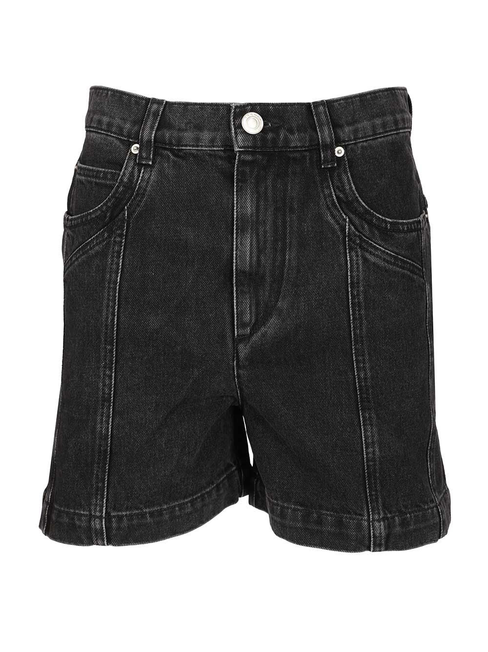 Joely-Ga shorts Black Cotton Trousers