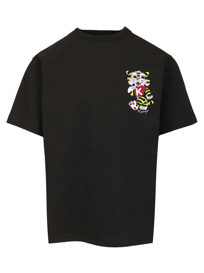 Oversized KENZO Wild Tiger T-shirt Black 100 Cotton
