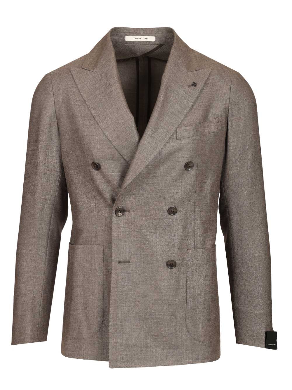 Montecarlo double-breasted blazer Grey Silk Virgin Wool Jacket
