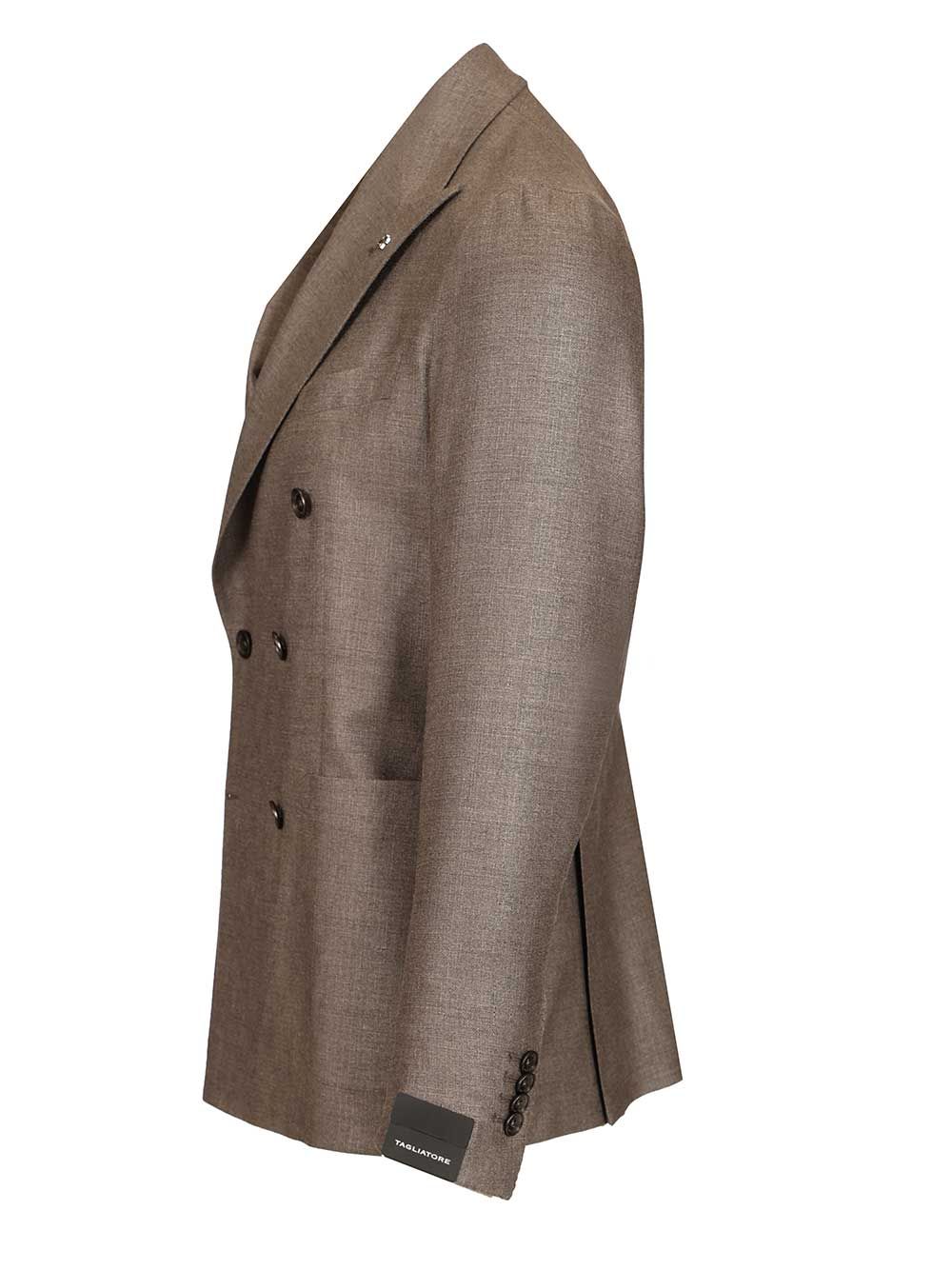 Montecarlo double-breasted blazer Grey Silk Virgin Wool Jacket