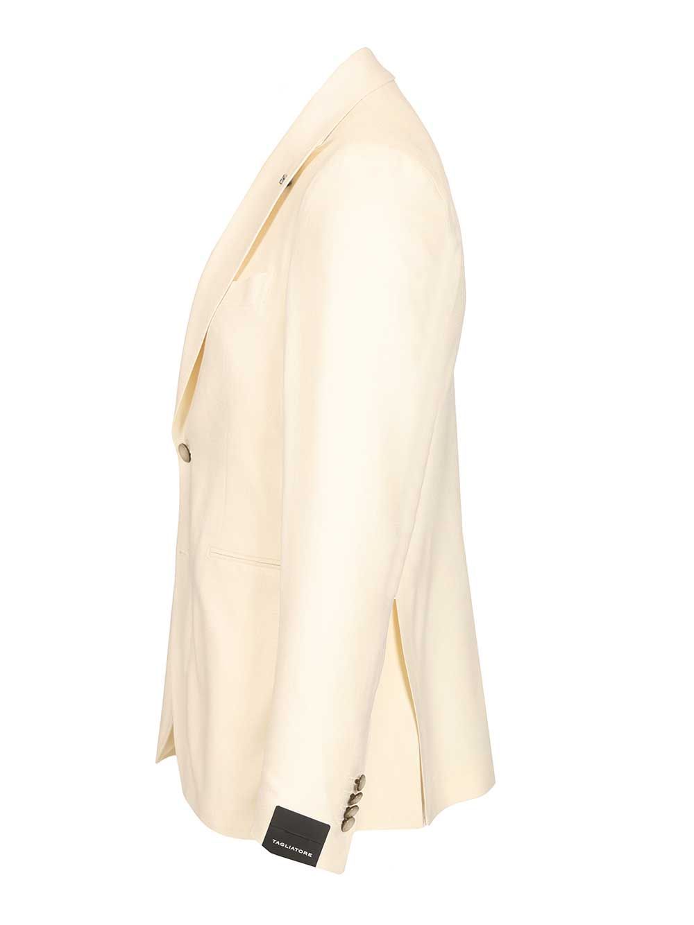 Vesuvio wool and silk blazer White Seta Lana Jacket