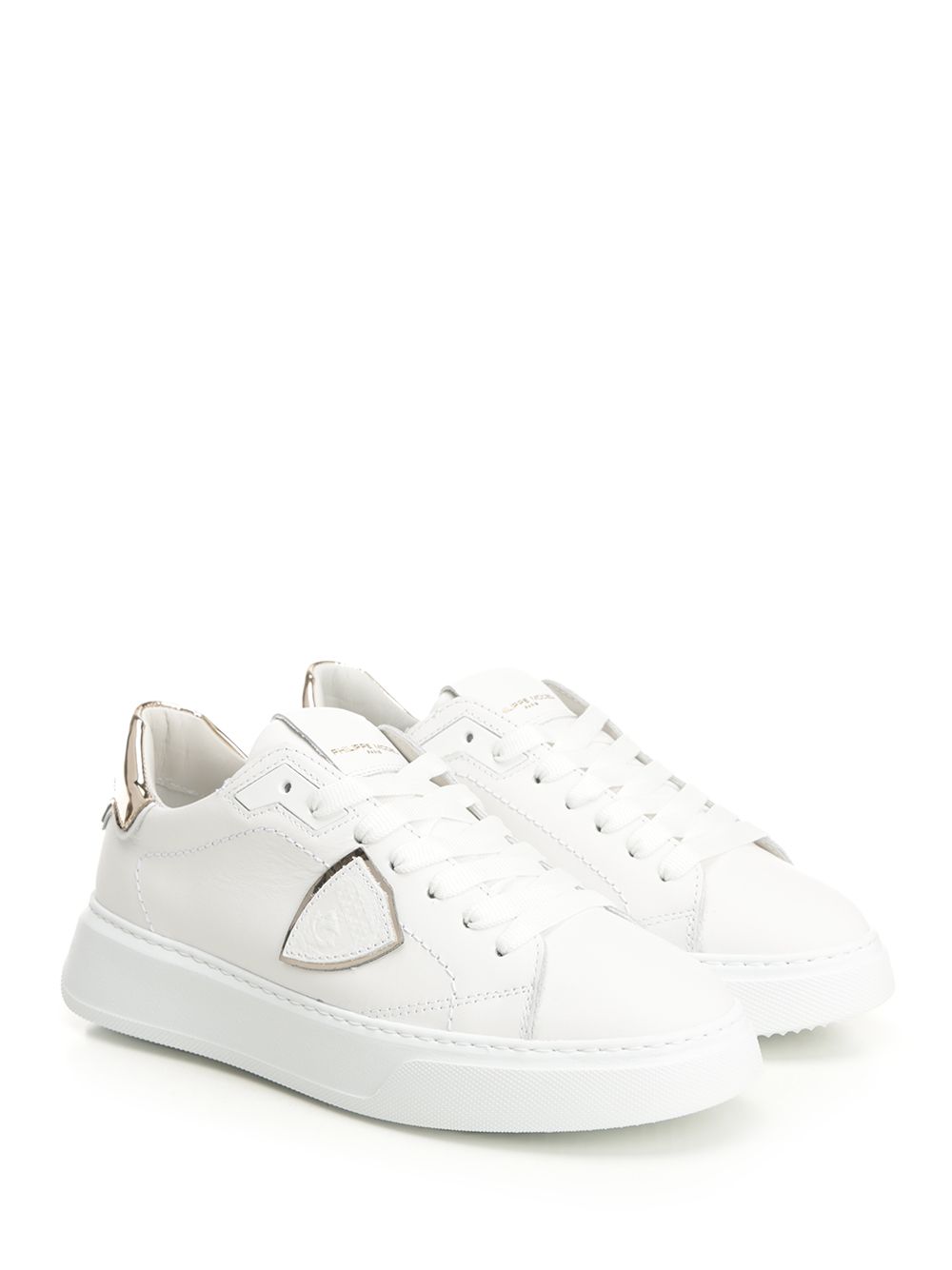 Temple Sneakers White Calf Leather - Textile