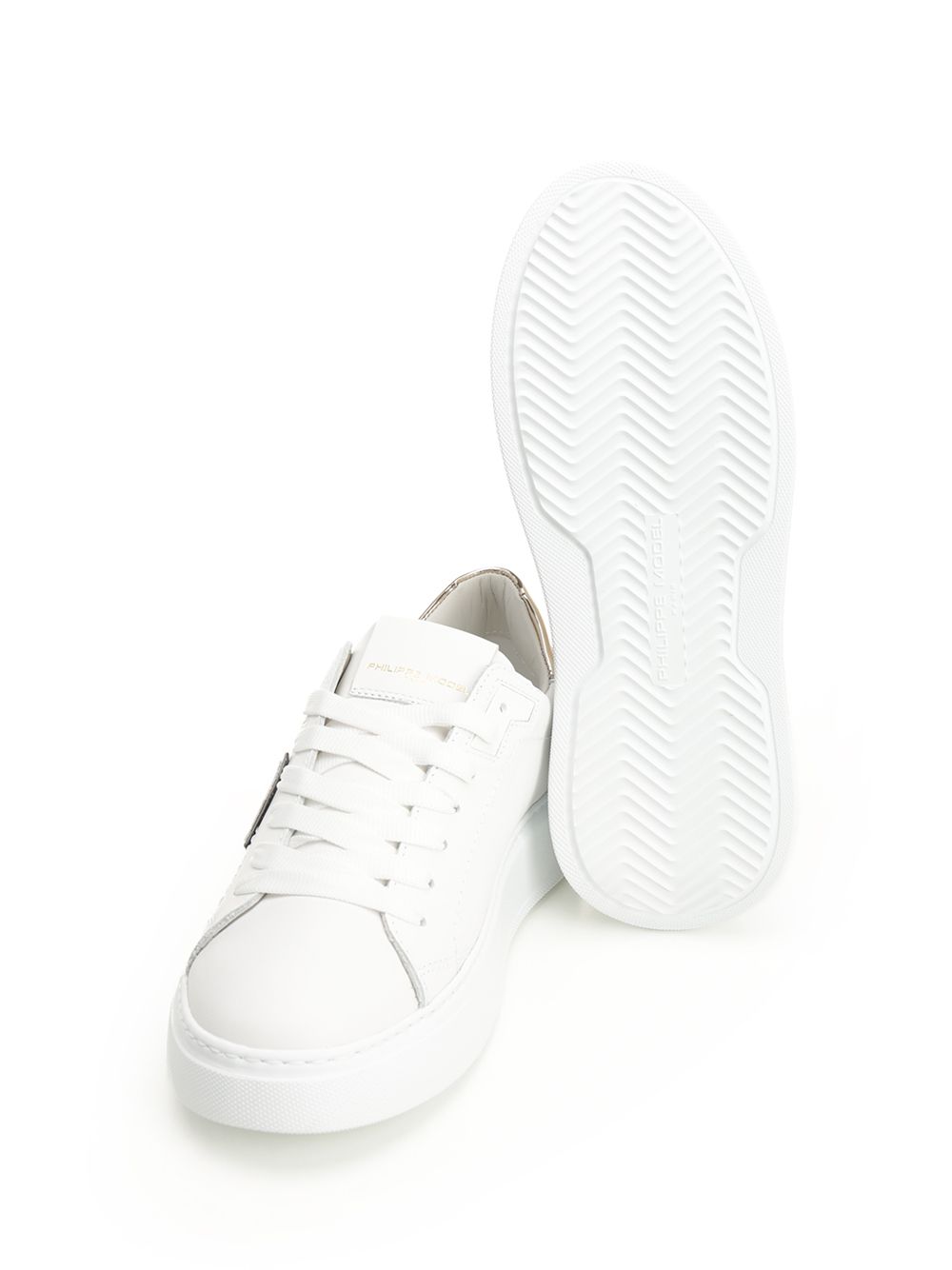 Temple Sneakers White Calf Leather - Textile