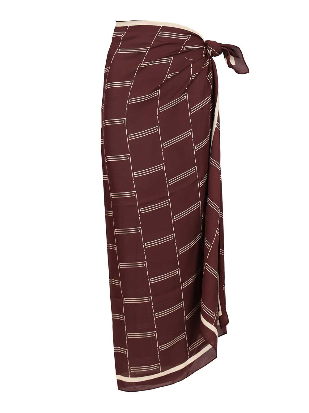 Silk Sarong Bordeaux Skirt