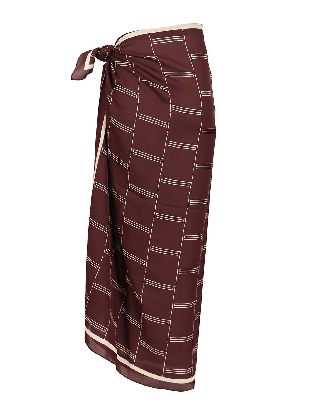 Silk Sarong Bordeaux Skirt