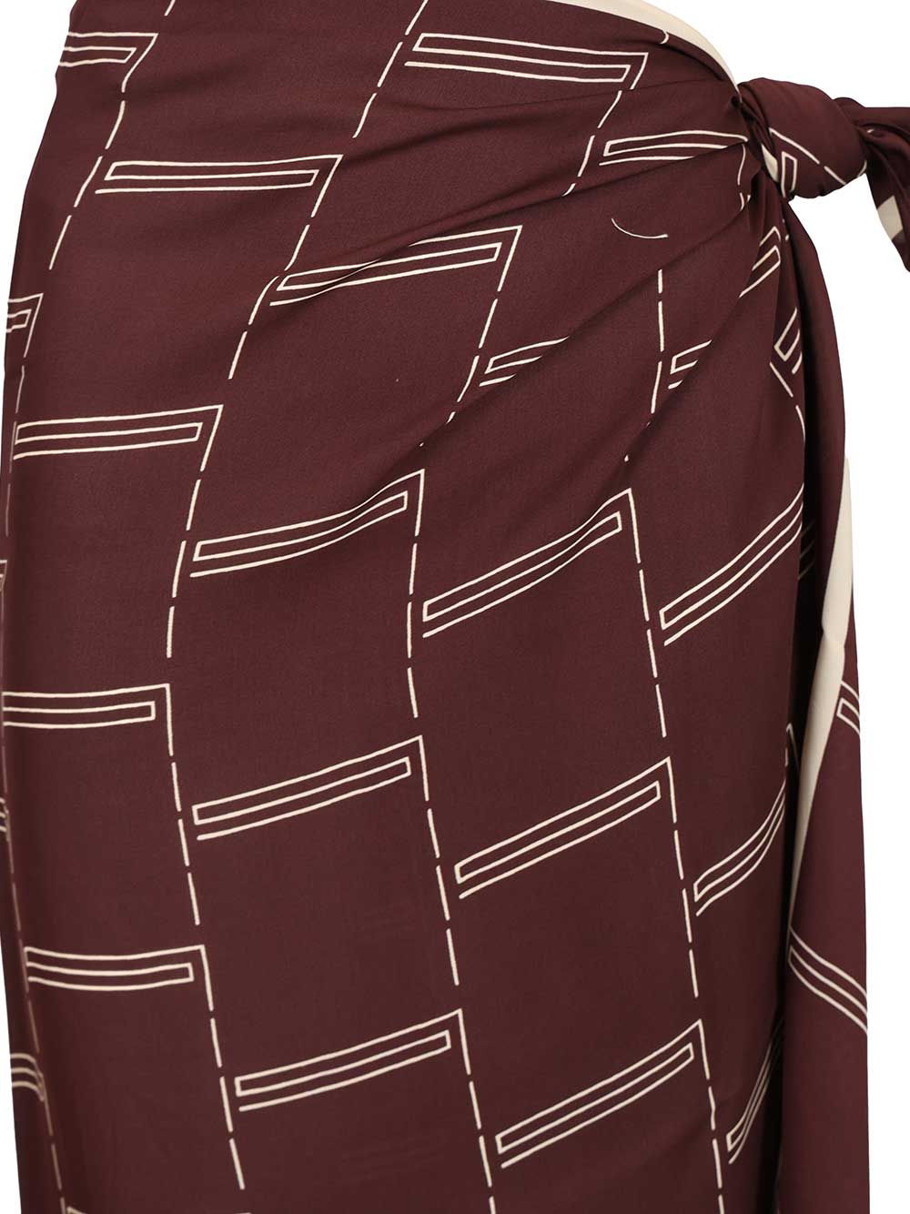 Silk Sarong Bordeaux Skirt