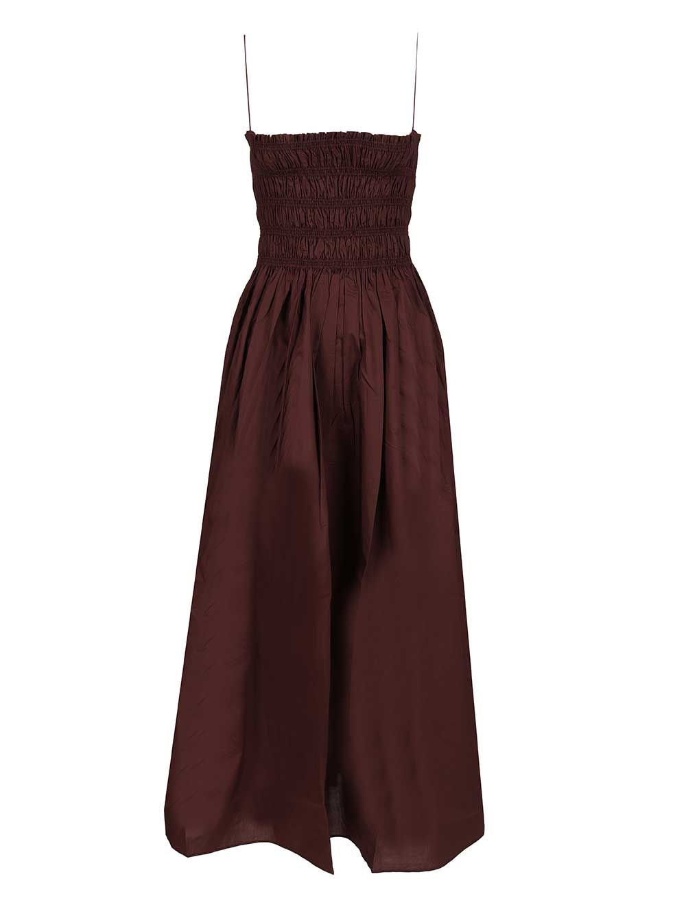 Dress with gathered bodice Bordeaux Organic Cotton