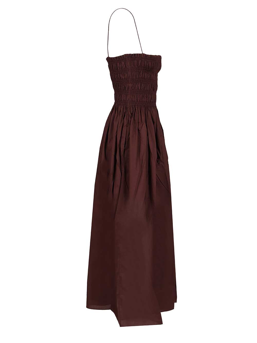 Dress with gathered bodice Bordeaux Organic Cotton