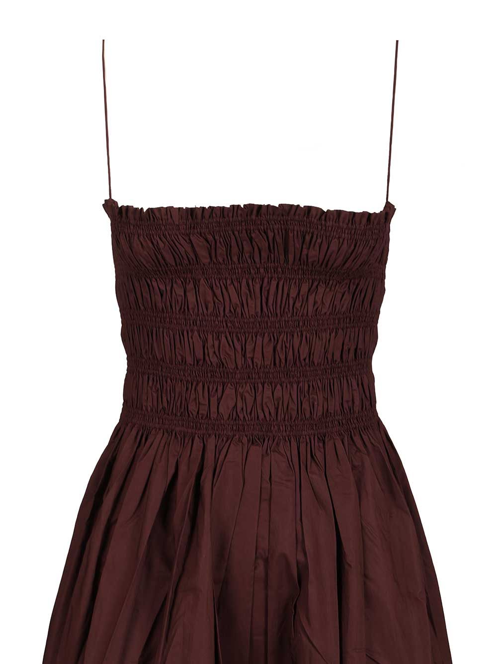 Dress with gathered bodice Bordeaux Organic Cotton