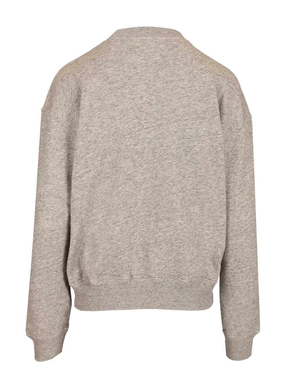 Crew Neck Sweatshirt Grey Cotton Polyester Sweatshirts