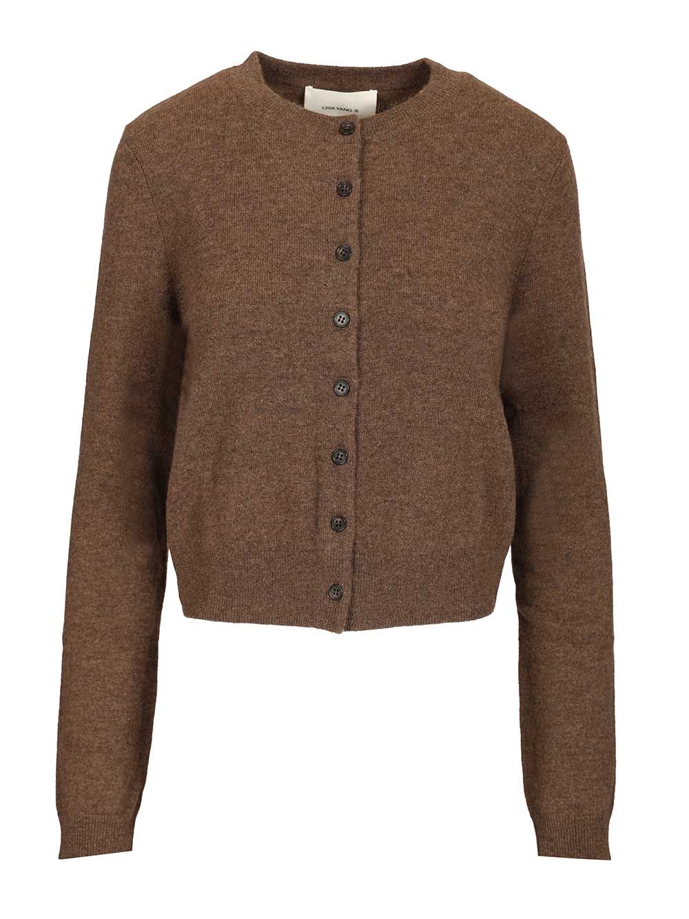 Cardigan Karia Brown Woven Cashmere Knitwear