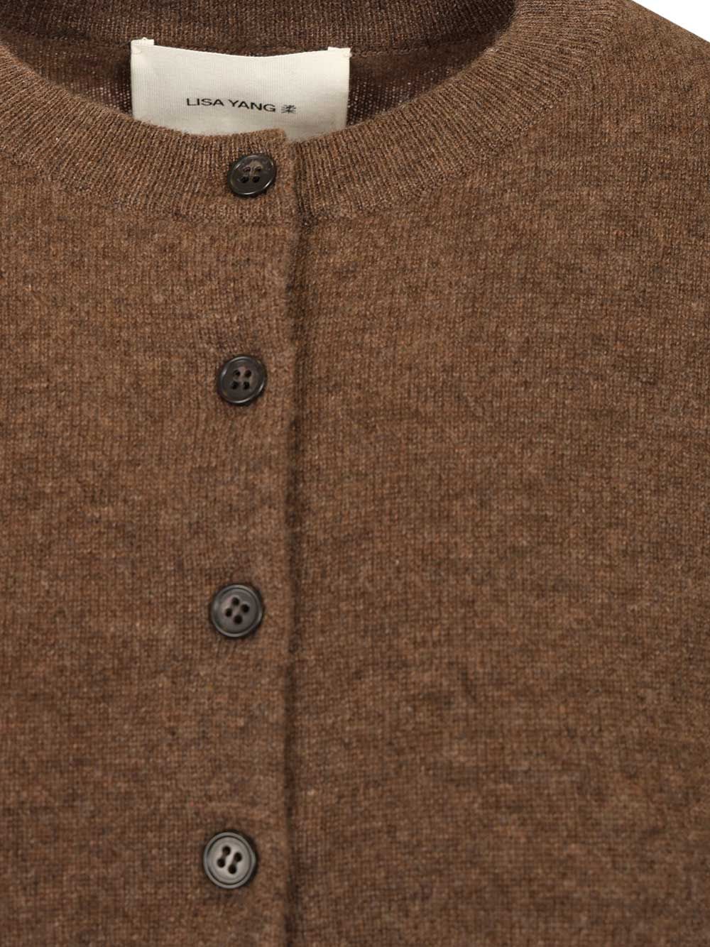 Cardigan Karia Brown Woven Cashmere Knitwear