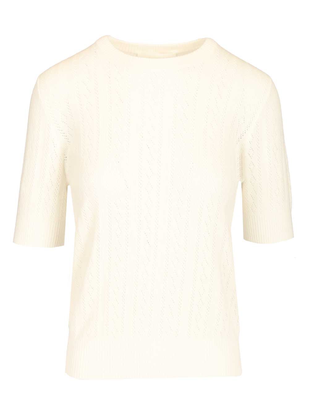 Nika sweater in cotton and cashmere White Knitwear