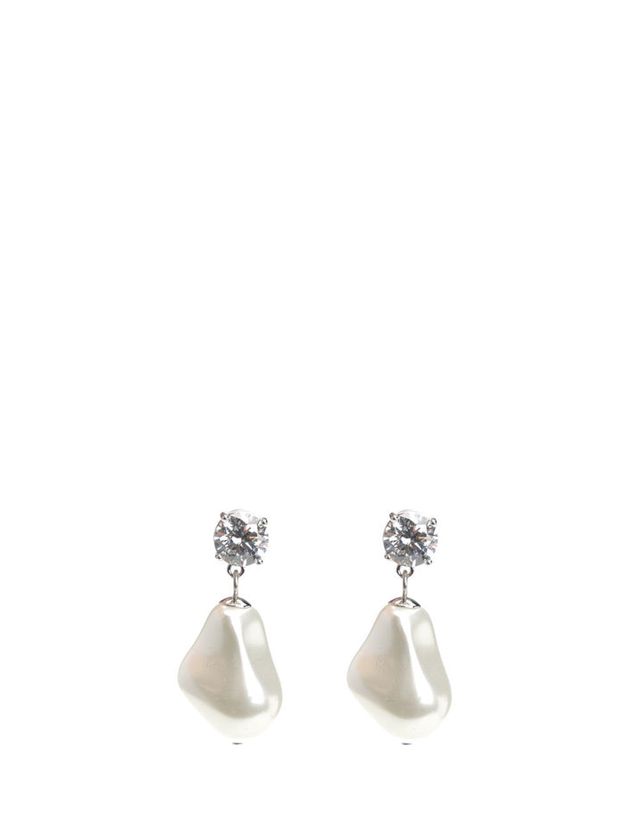 Pearl Earrings White Copper Jewelry