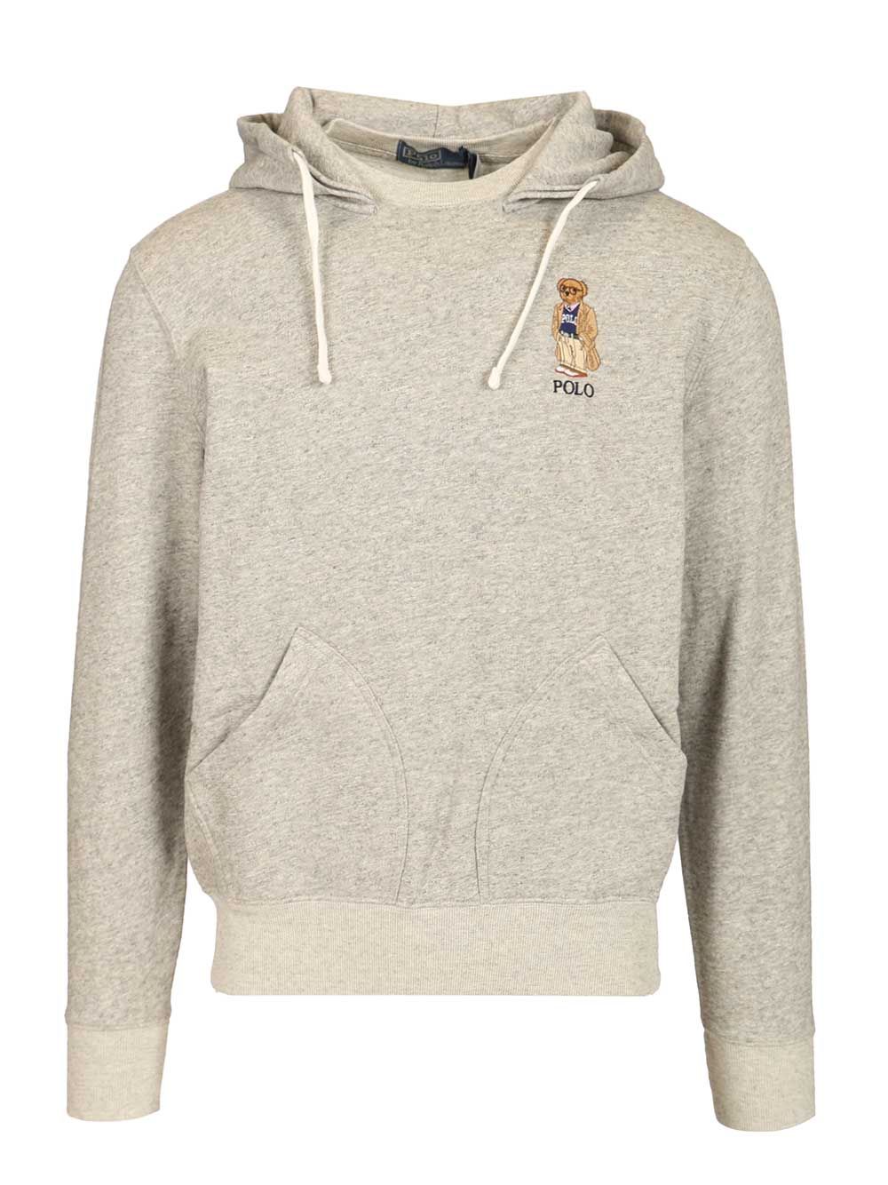 Polo Bear Hoodie Grey Cotton Polyester Sweatshirts