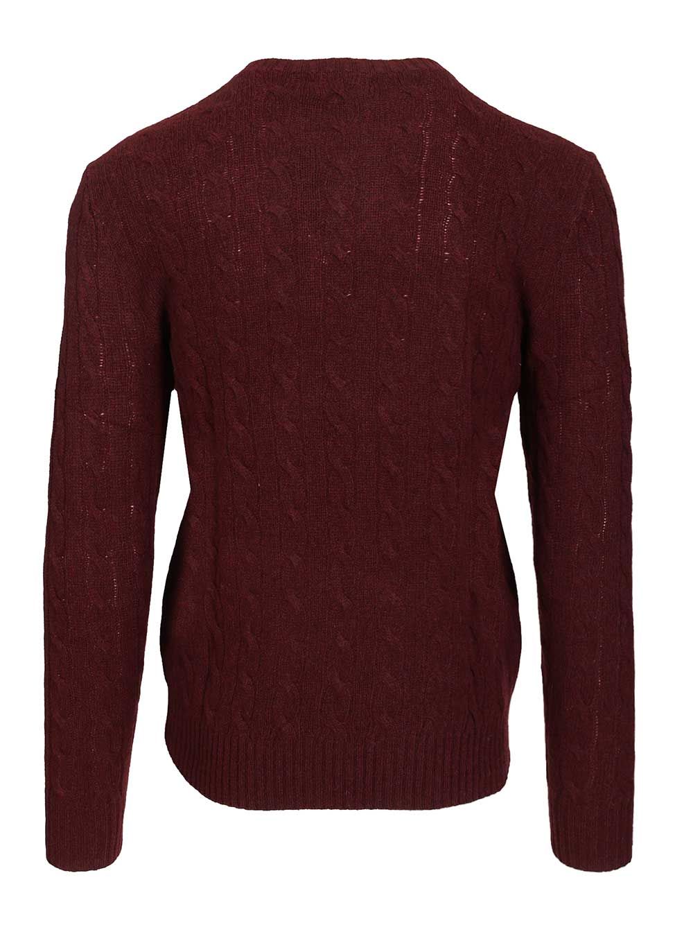 Cable knit sweater Bordeaux Wool Cashmere Knitwear
