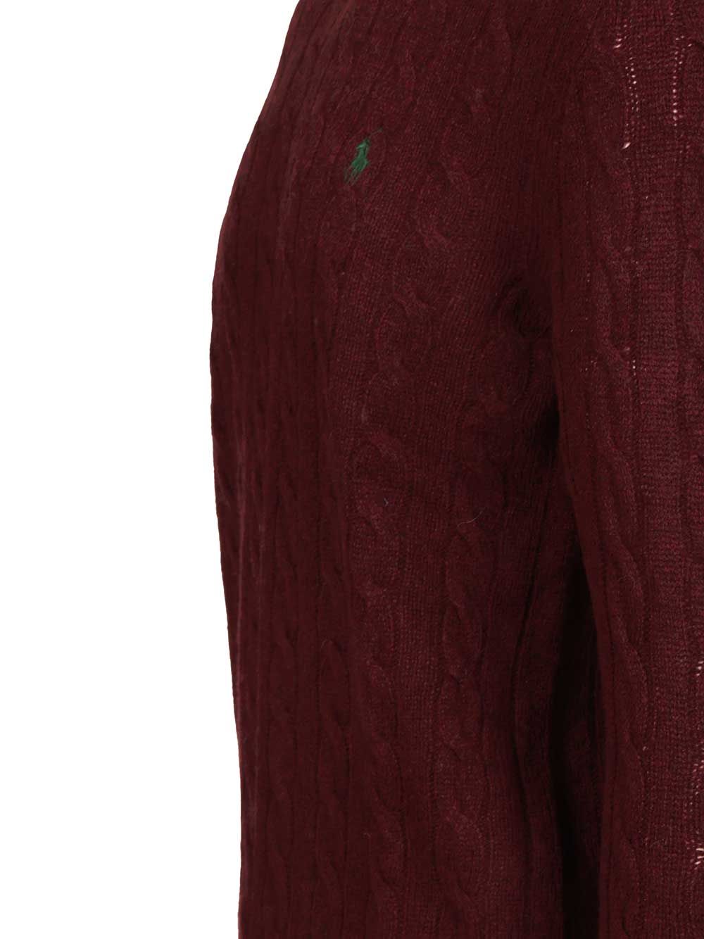 Cable knit sweater Bordeaux Wool Cashmere Knitwear