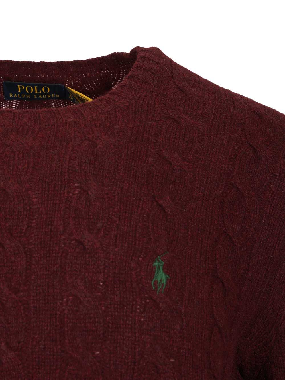 Cable knit sweater Bordeaux Wool Cashmere Knitwear