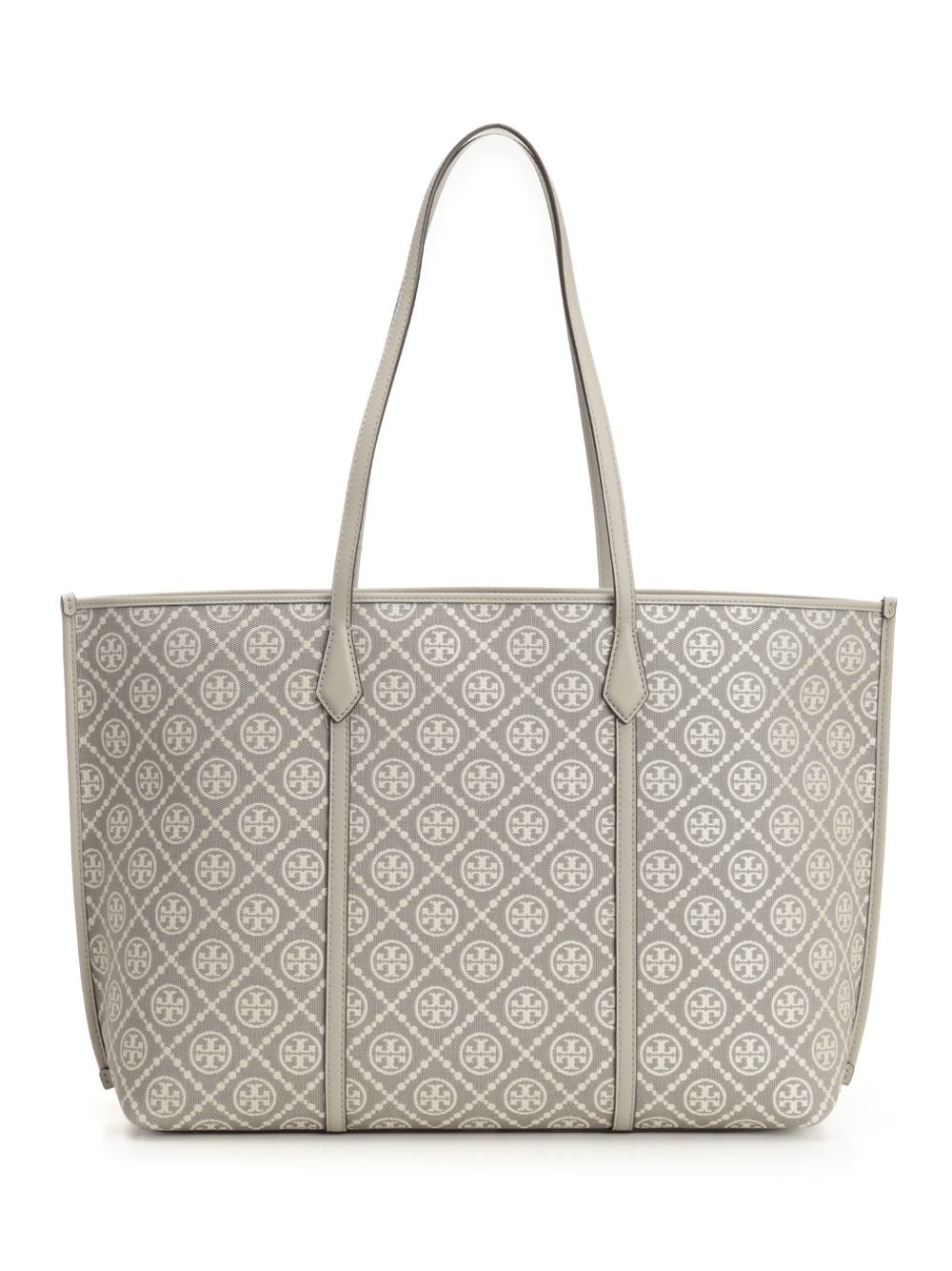 Perry T Monogram Tote Grey Body : Cotton Shoulder Bags
