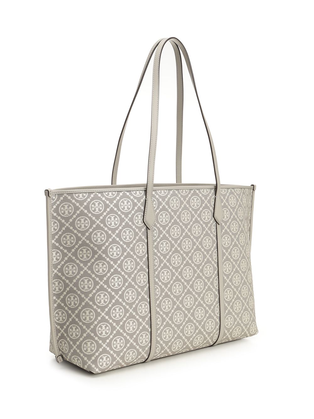 Perry T Monogram Tote Grey Body : Cotton Shoulder Bags
