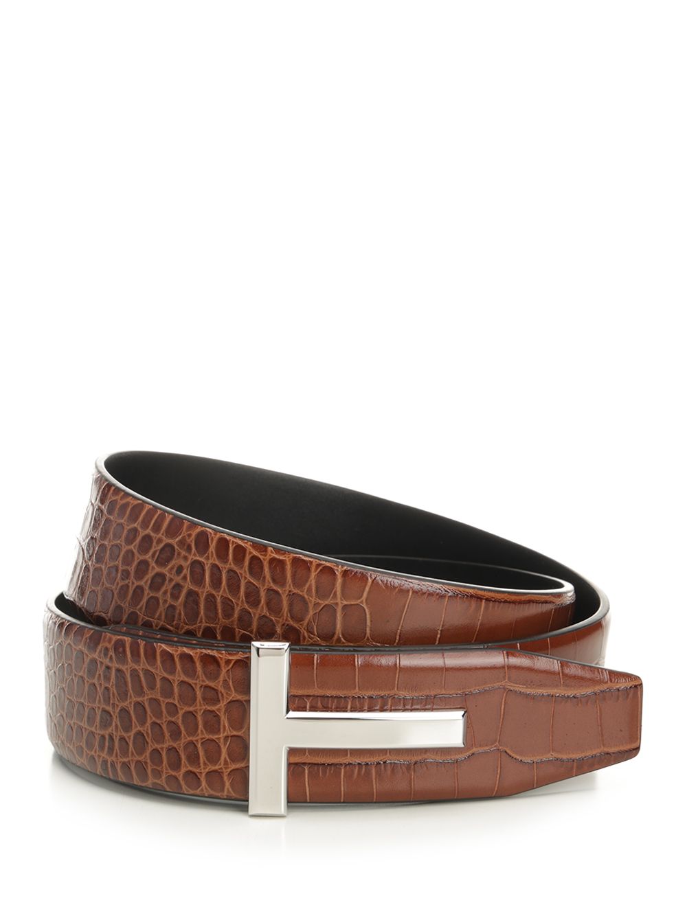 Reversible T-belt Brown Calf Leather