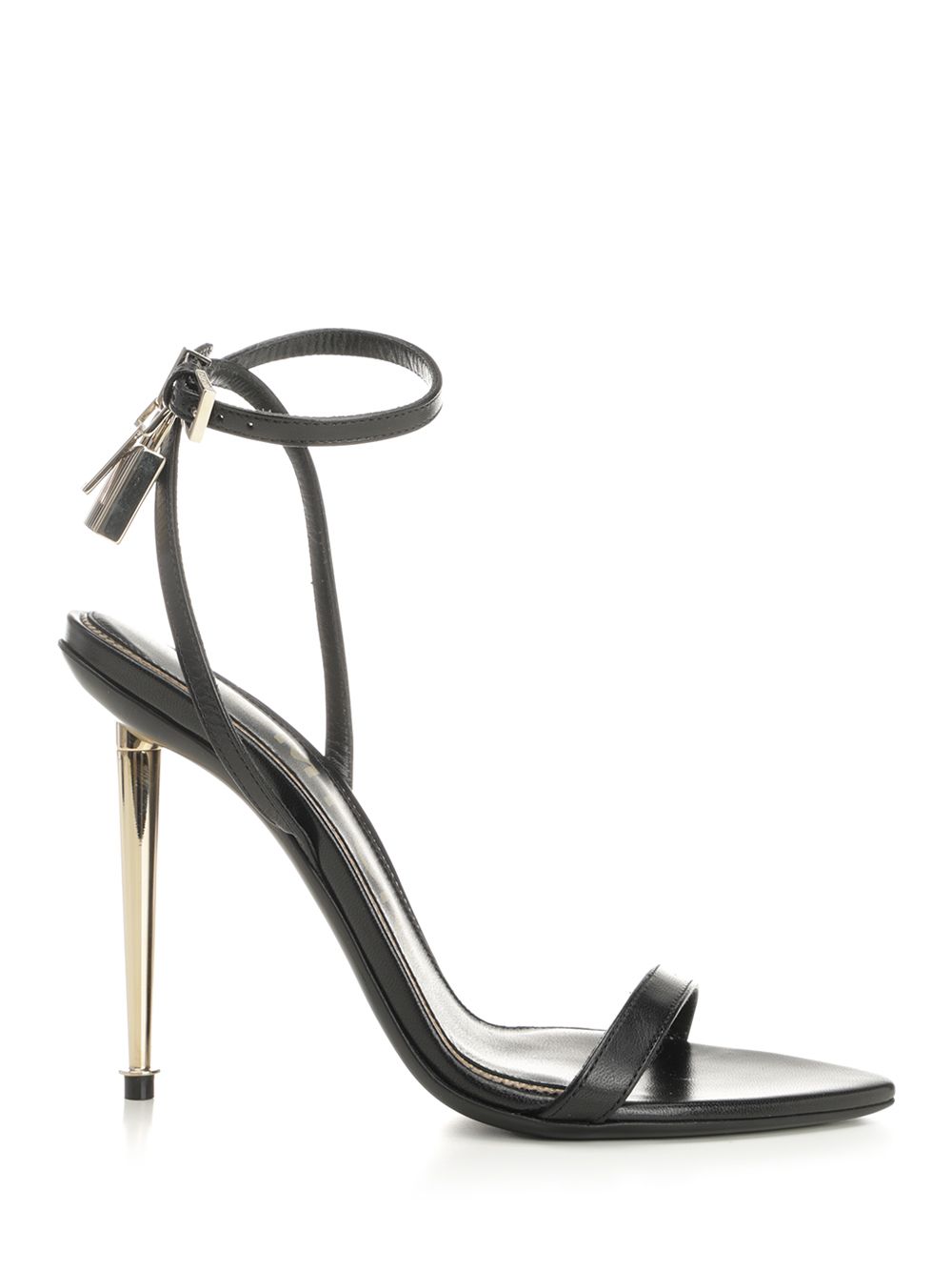 Padlock leather sandals Black