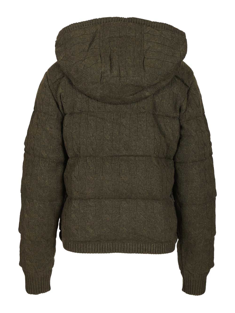 Cashmere And Wool Down Jacket Green Coat