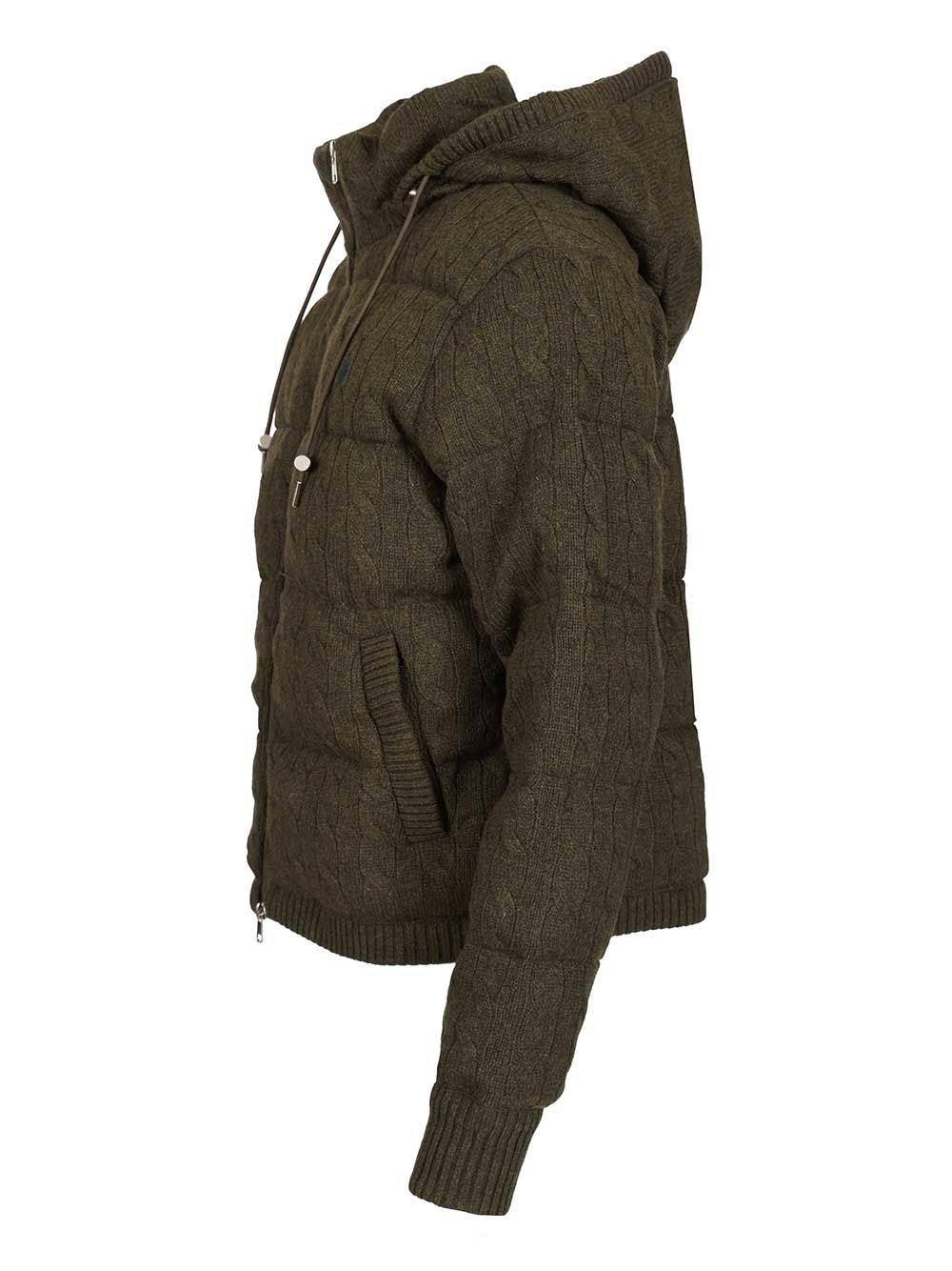 Cashmere And Wool Down Jacket Green Coat