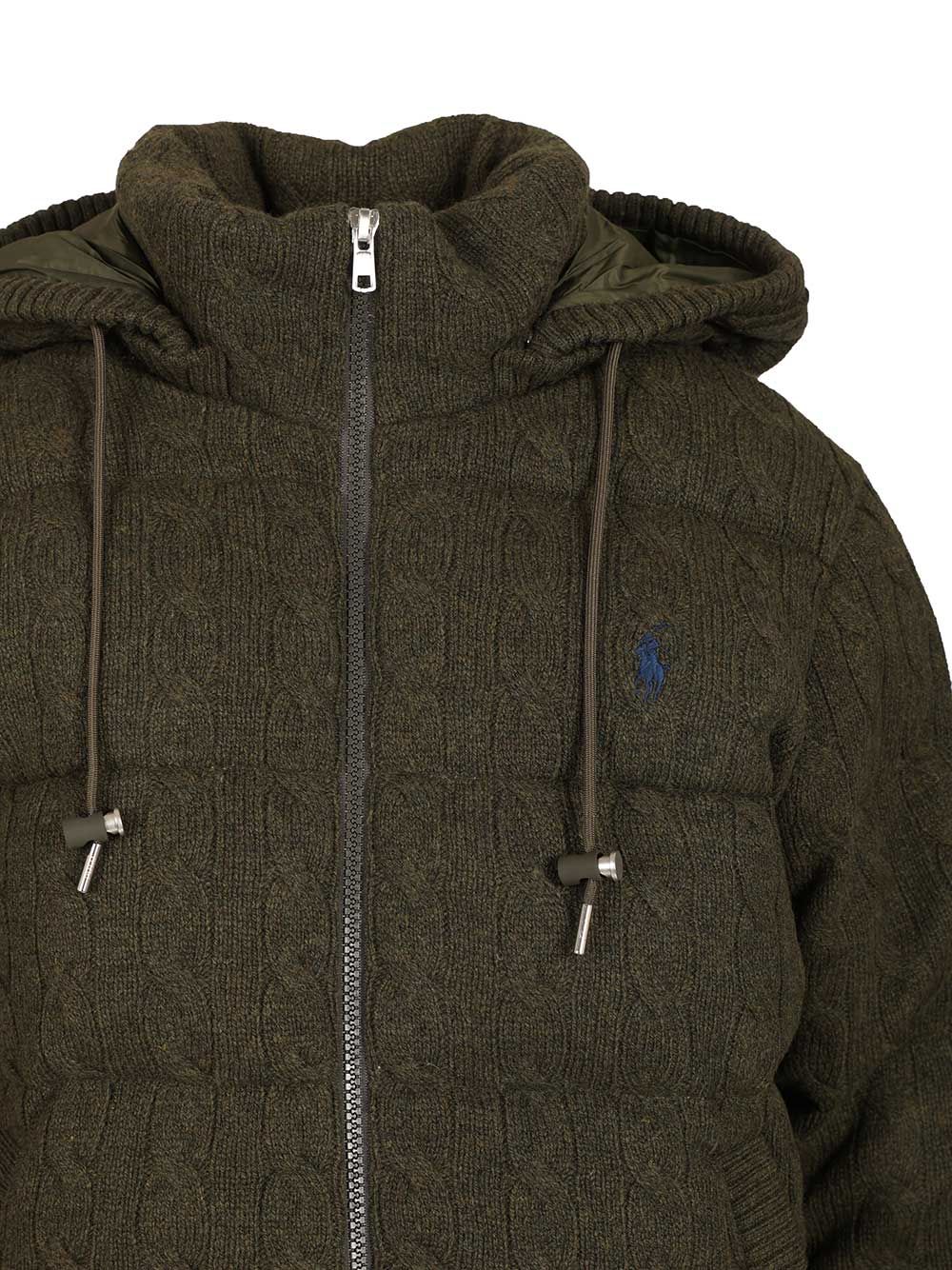 Cashmere And Wool Down Jacket Green Coat