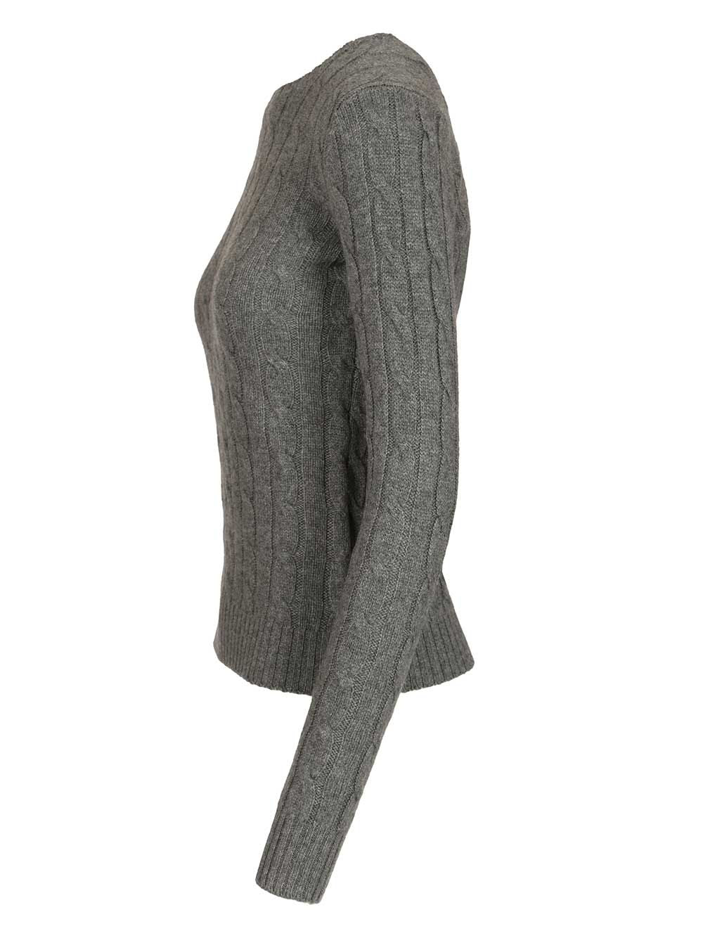 Cashmere Cable Knit Sweater Grey