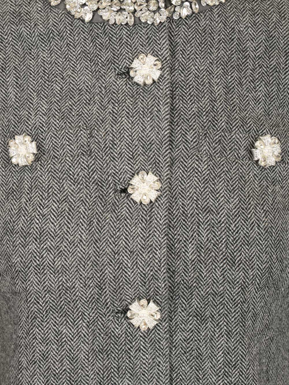 herringbone jacket with crystal trim Grey Main : Wo Pes Lining:cu