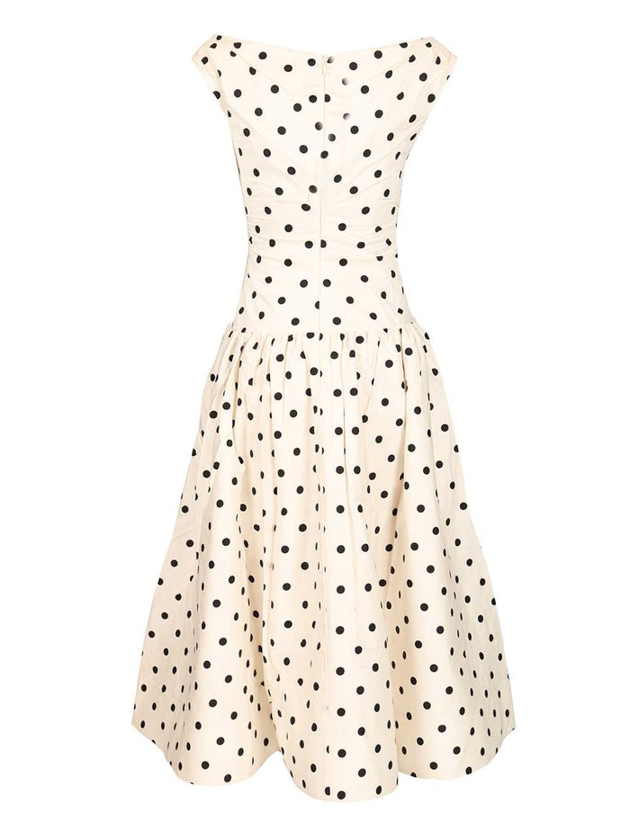 Polka dot midi dress White Main: Co Lining: Pes