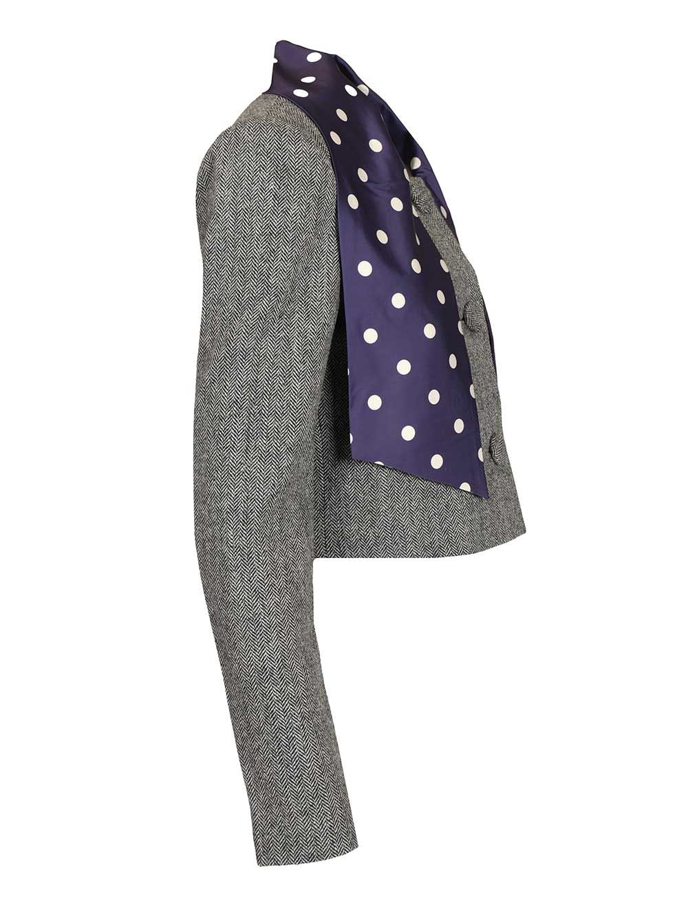 Herringbone Jacket Grey Main : Wo Pes Lining:cu