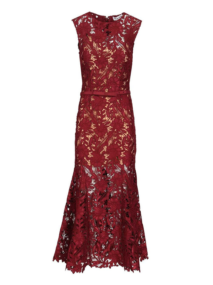 Midi Dress Bordeaux Pes Ea