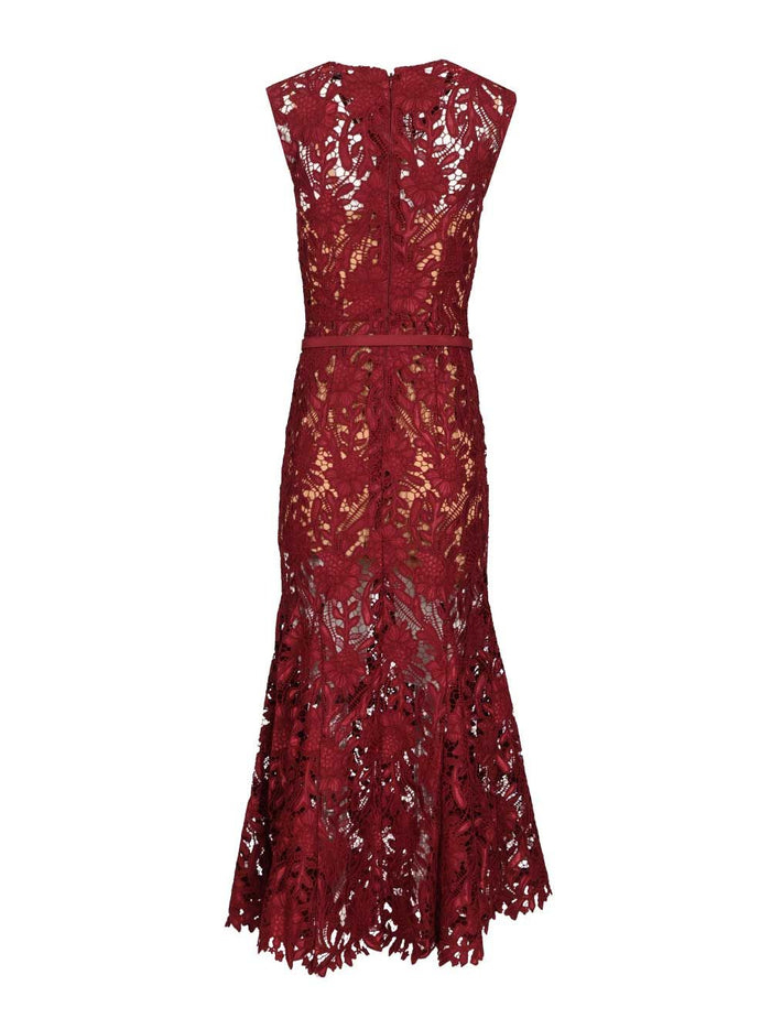 Midi Dress Bordeaux Pes Ea