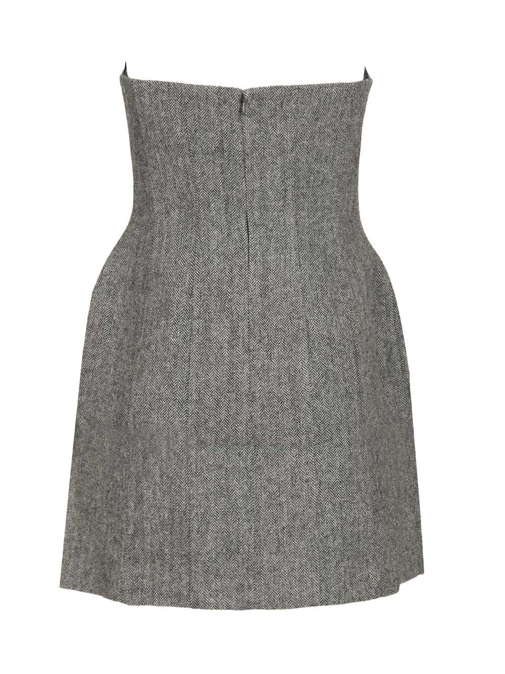 Herringbone wool mini dress Grey Main : Wo Pes Lining:pes