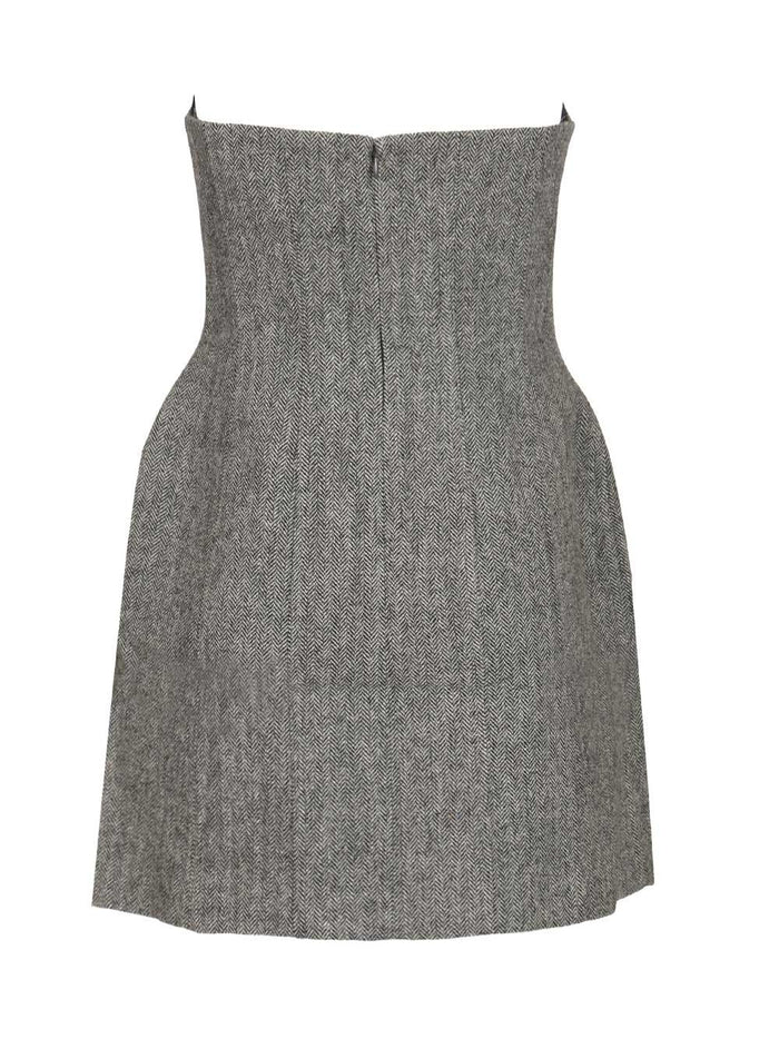 Herringbone wool mini dress Grey Main : Wo Pes Lining:pes