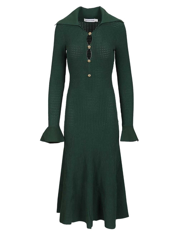 KKnitted midi dress Green
