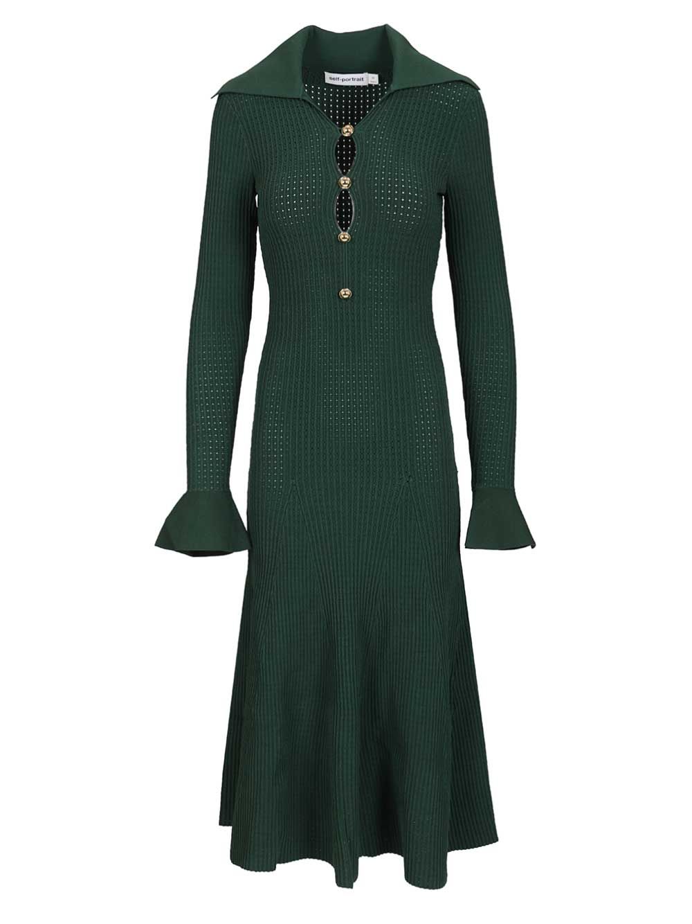 KKnitted midi dress Green