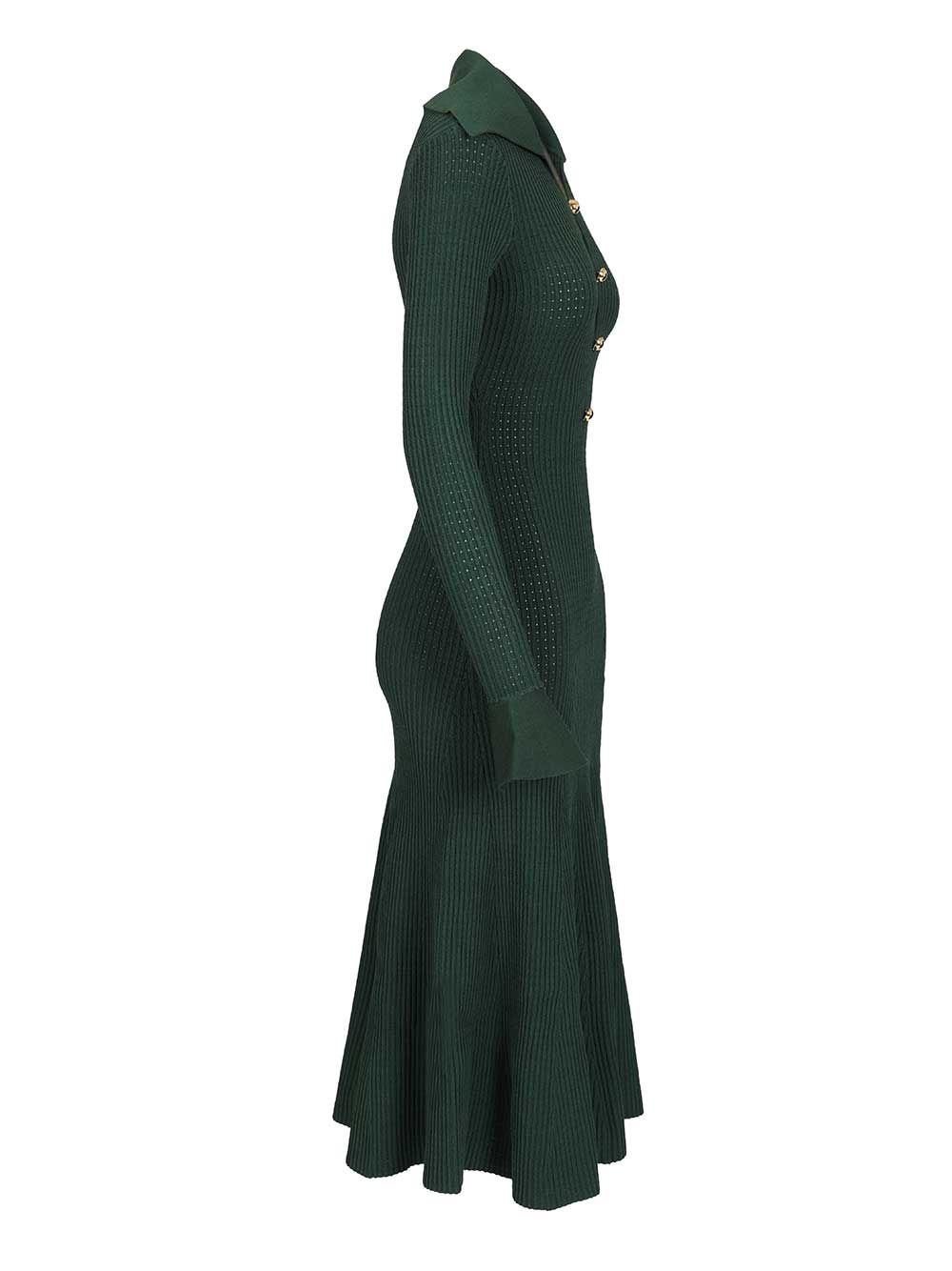 KKnitted midi dress Green