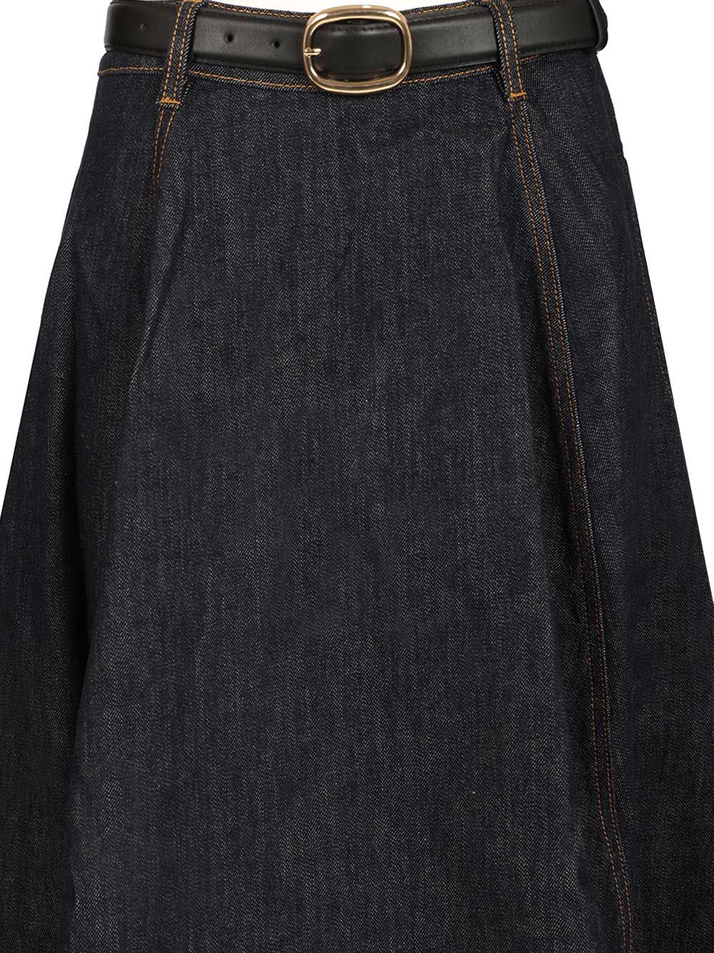 denim midi skirt Blue