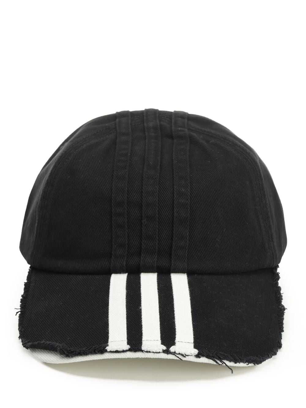 Striped Cap Black Cotton Hat