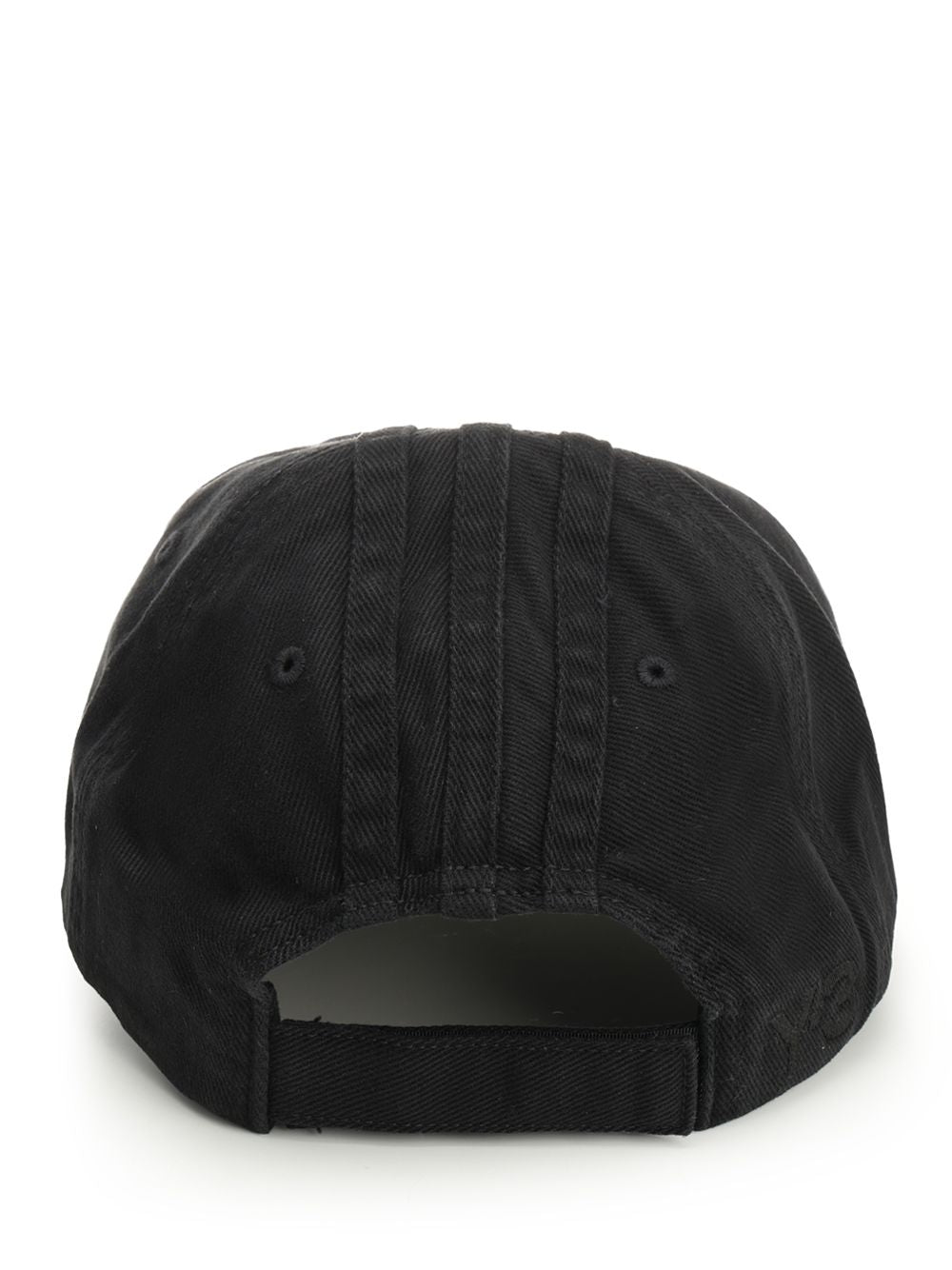 Striped Cap Black Cotton Hat