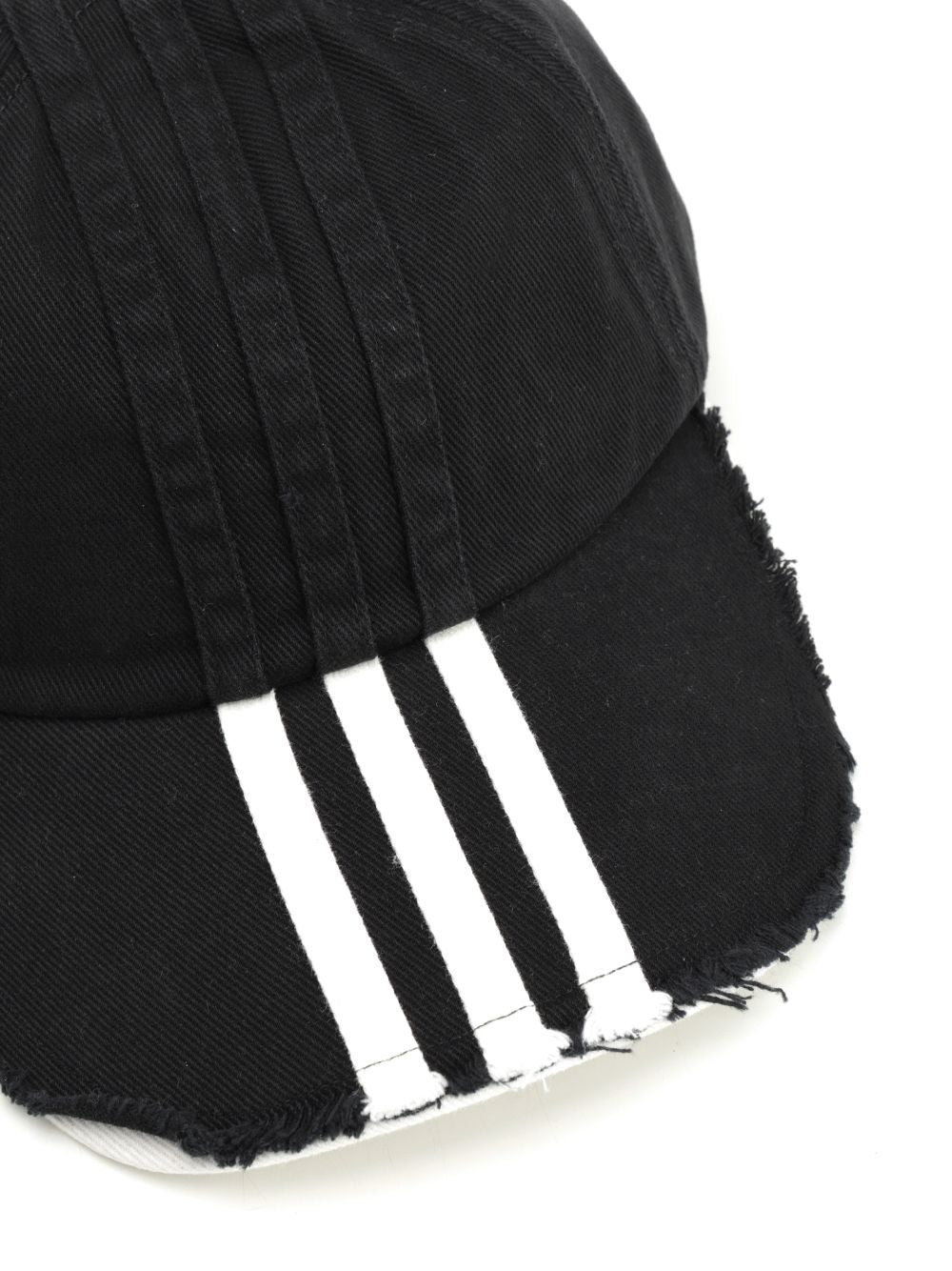 Striped Cap Black Cotton Hat