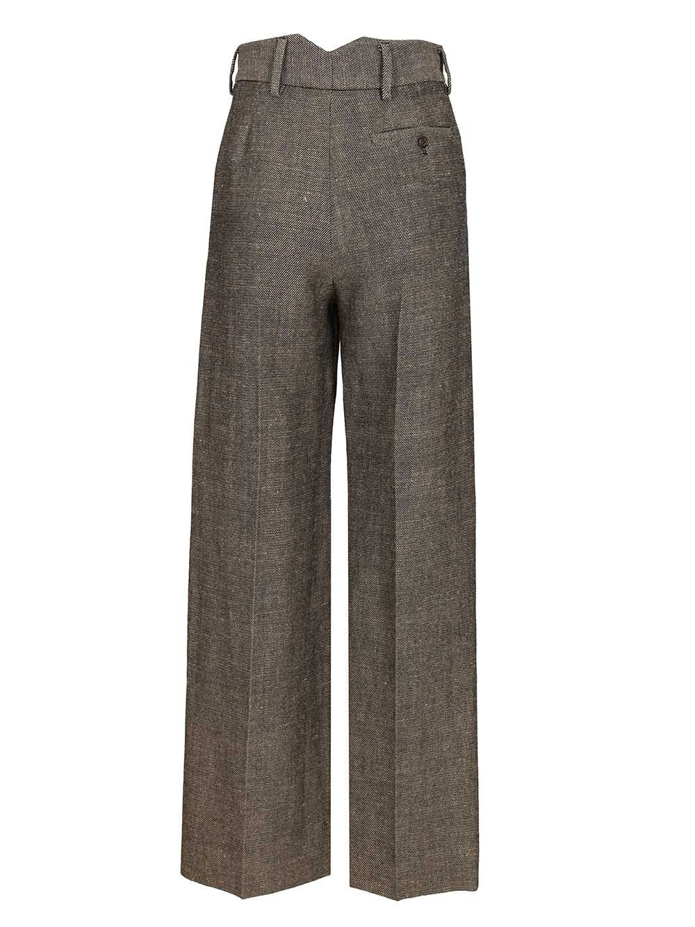 Lauren Trousers Beige Linen Virgin Wool