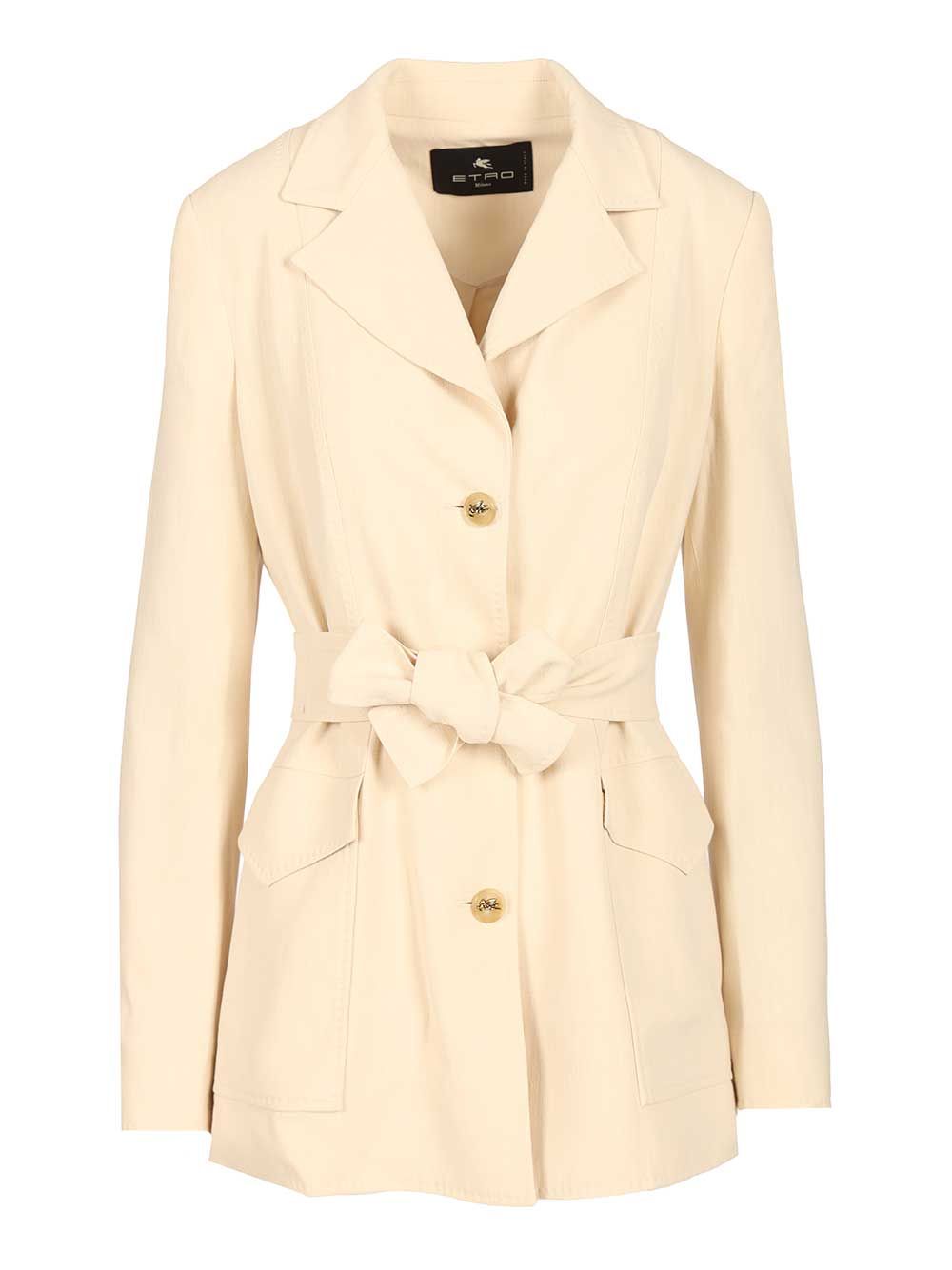 Safari Blazer White Viscosa Jacket