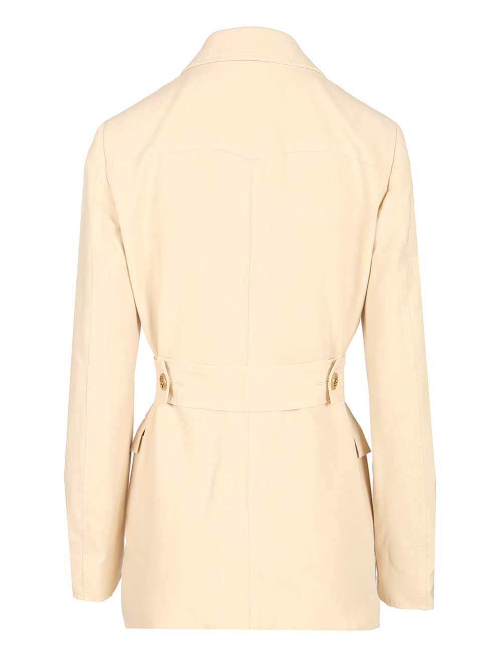 Safari Blazer White Viscosa Jacket