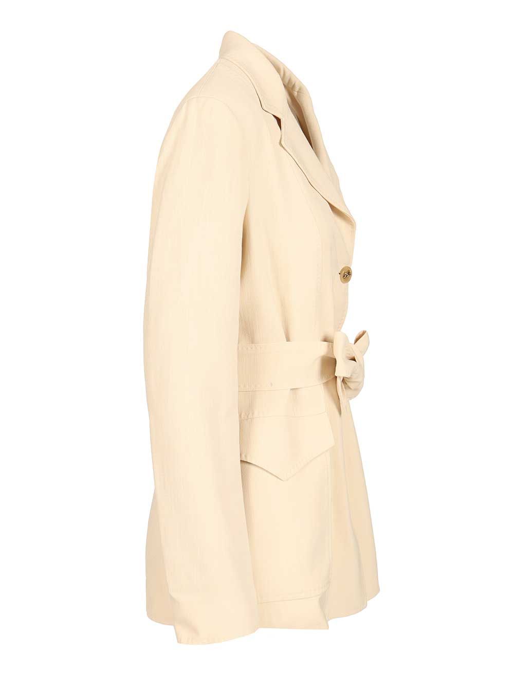 Safari Blazer White Viscosa Jacket